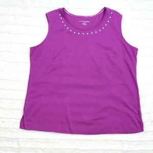 For Kitty Rescue! Allison Daley Studded Purple Tank Top Size 1X.